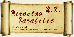 Miroslav Karafilić vizit kartica